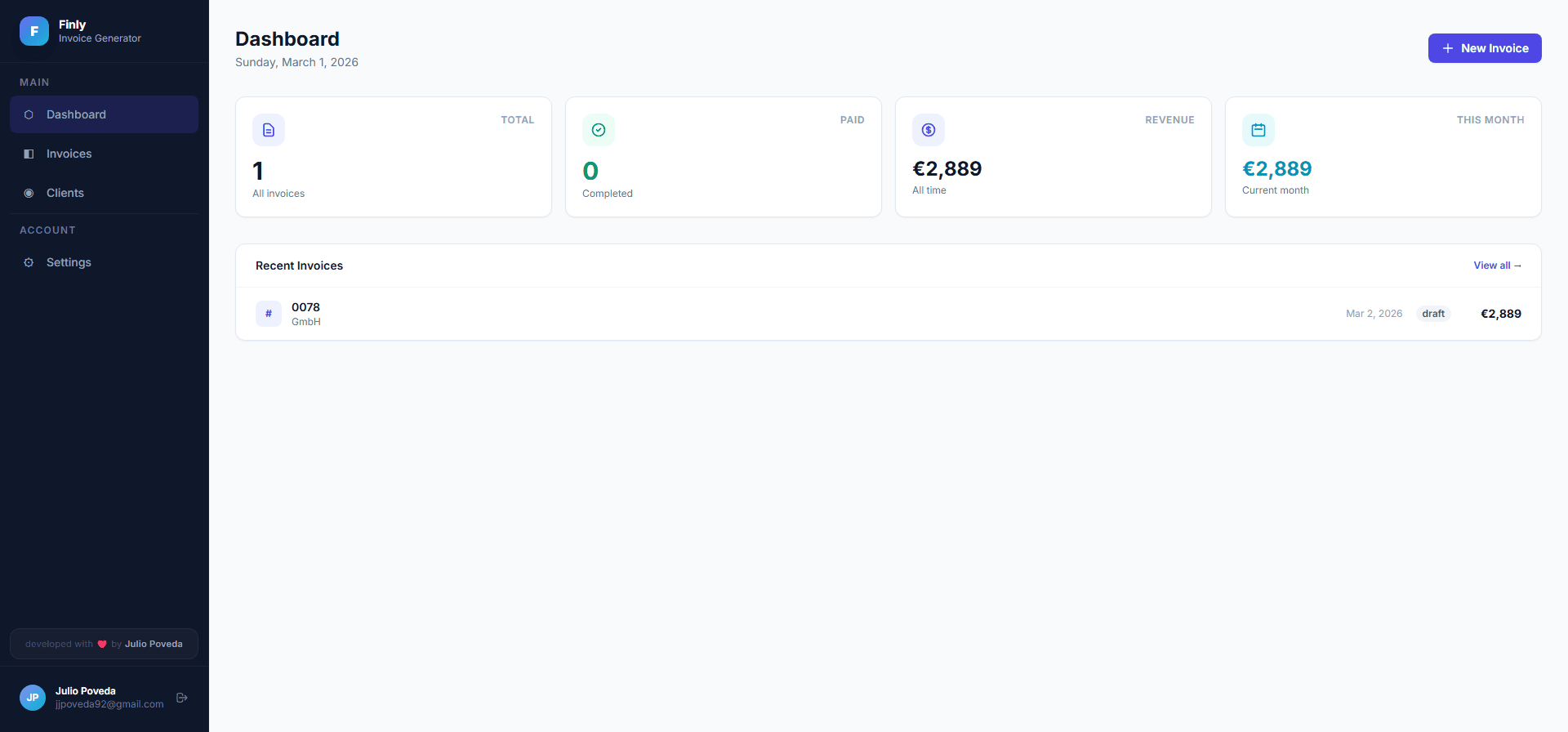 📃 Finly - Invoice Generator